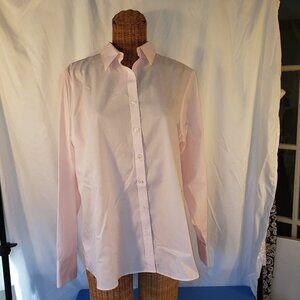 Lands' End Women's Pink Button Down Shirt - Size 16